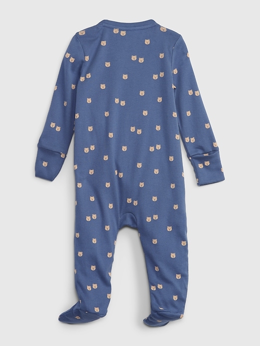 2 of 8 showing, with the color docksider blue of product Baby 100% Organic Cotton Rib One-Piece