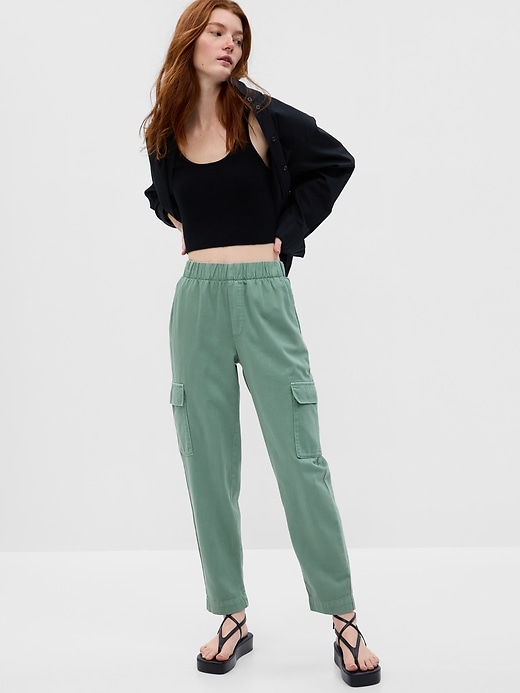 Image number 1 showing, Mid Rise Twill Cargo Pants