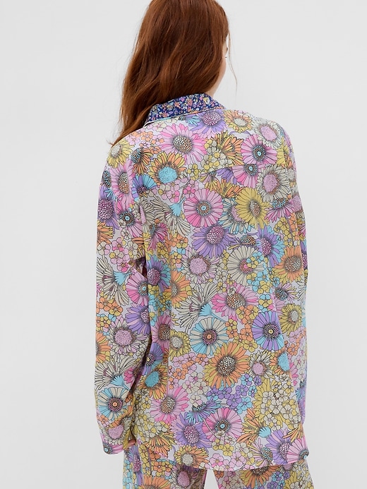 2 of 8 showing, with the color multi color floral of product Poplin PJ Shirt