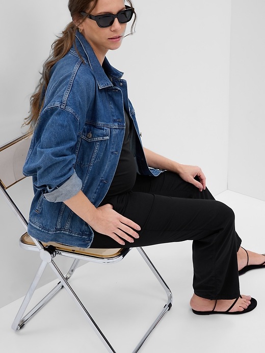 Maternity Full Panel Straight Khakis Gap