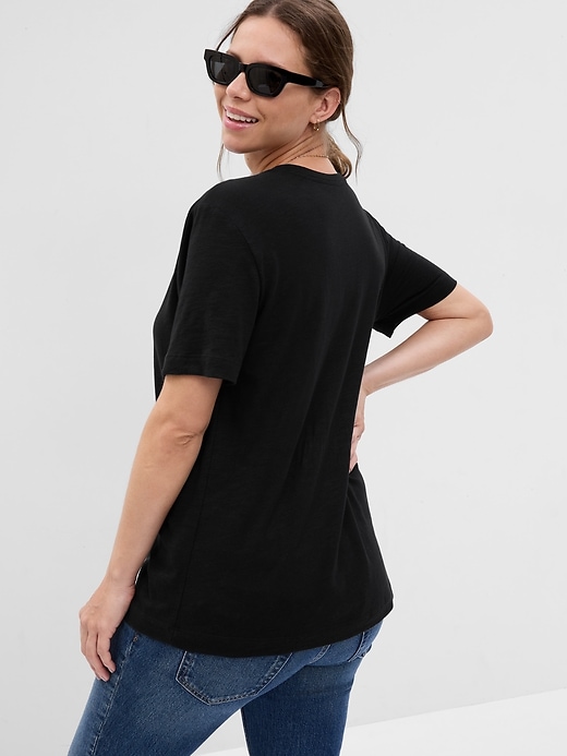 2 of 8 showing, with the color true black of product Maternity Relaxed T-Shirt