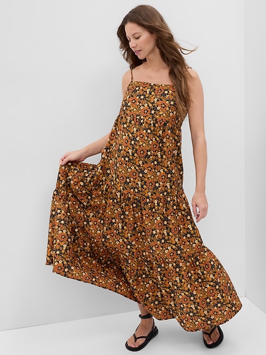 1 of 8 showing, with the color multi floral of product Maternity Tiered Maxi Dress
