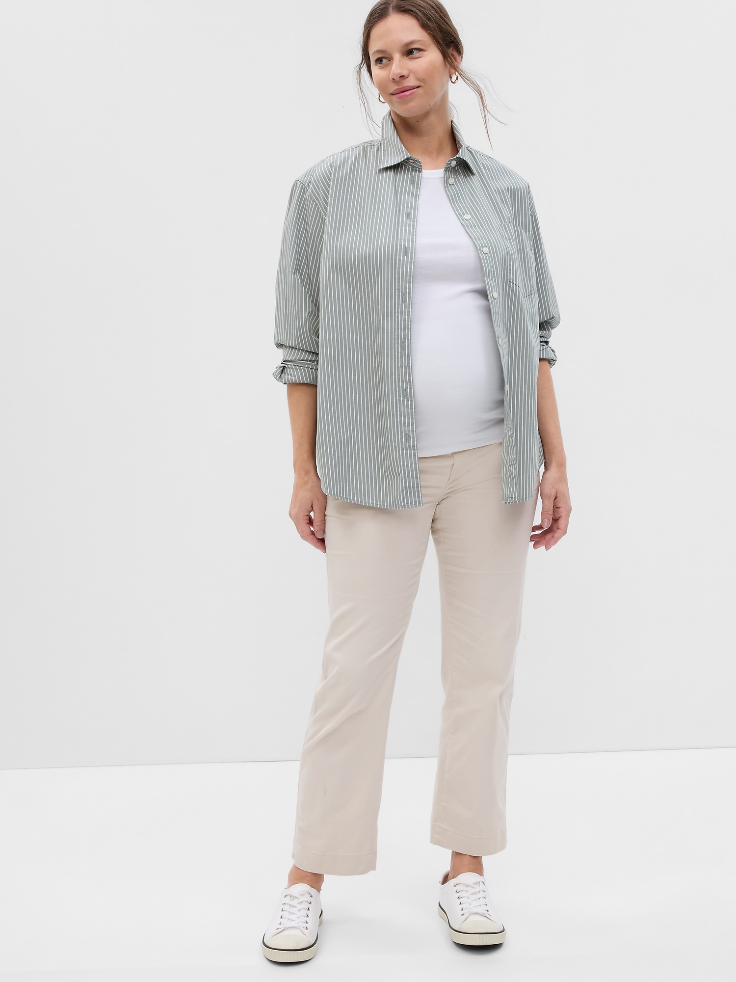 Maternity Full Panel Straight Khakis