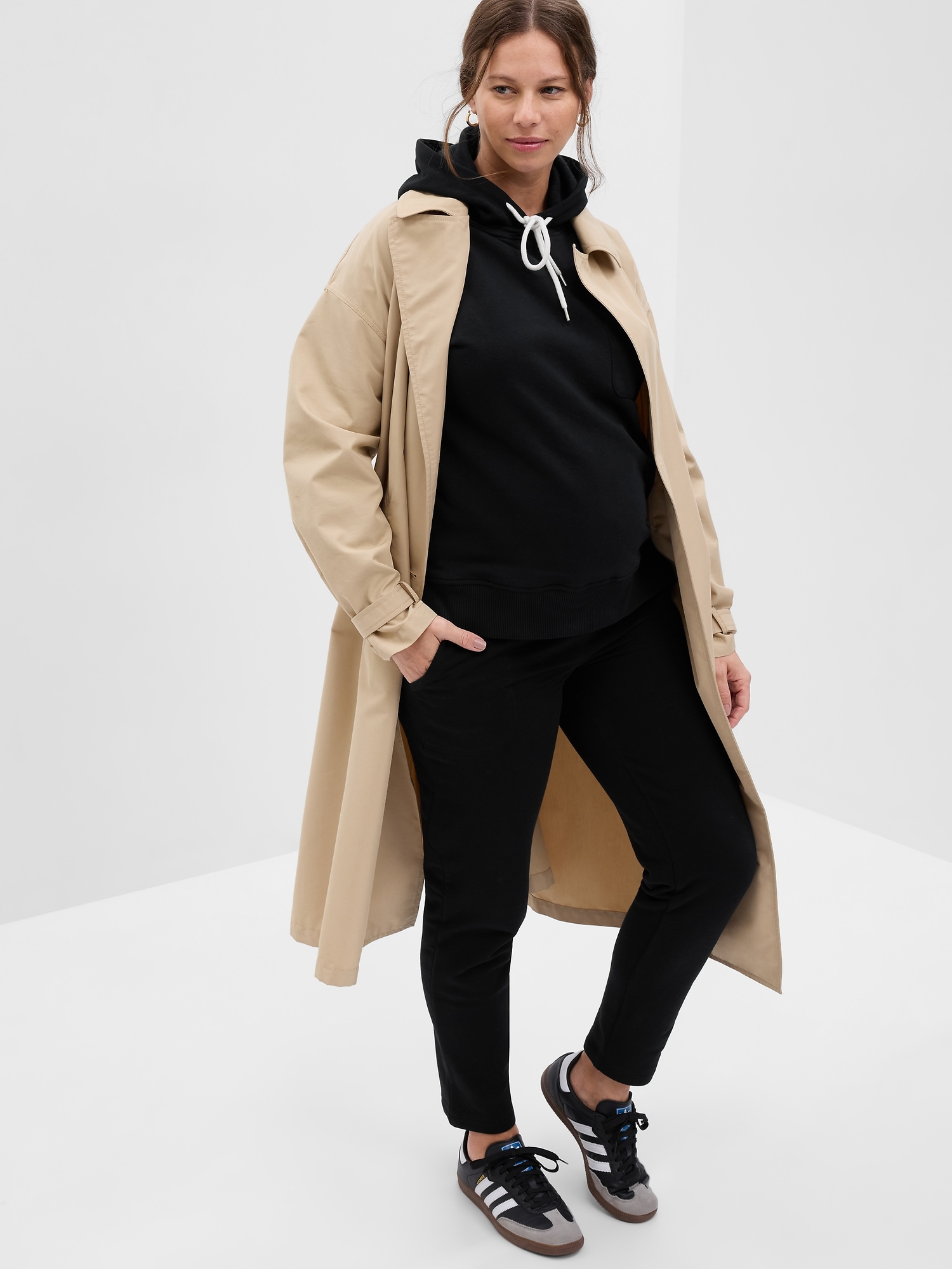 Maternity Fleece Terry Under Belly Joggers Gap