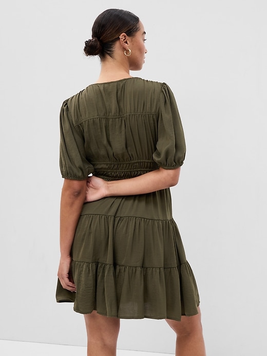 Tie-Front Tiered Mini Dress | Gap