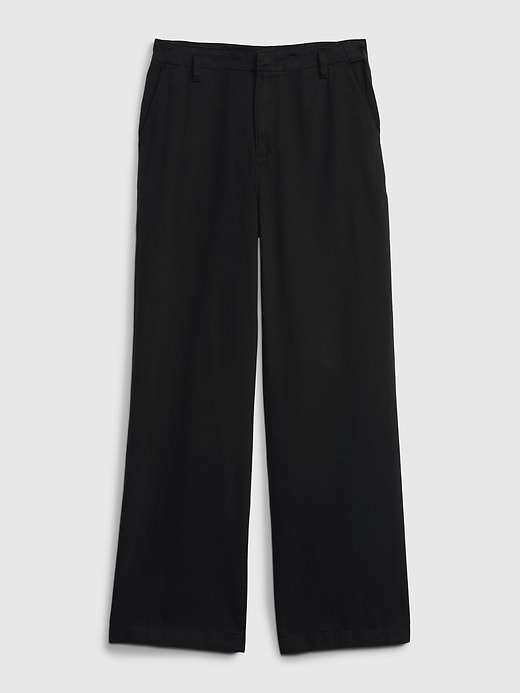 Image number 6 showing, Mid Rise Twill Wide-Leg Khakis