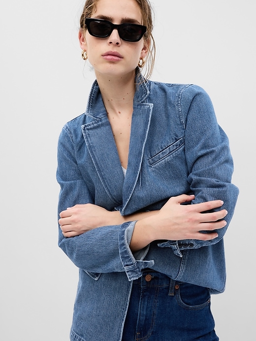 Image number 3 showing, Denim Blazer