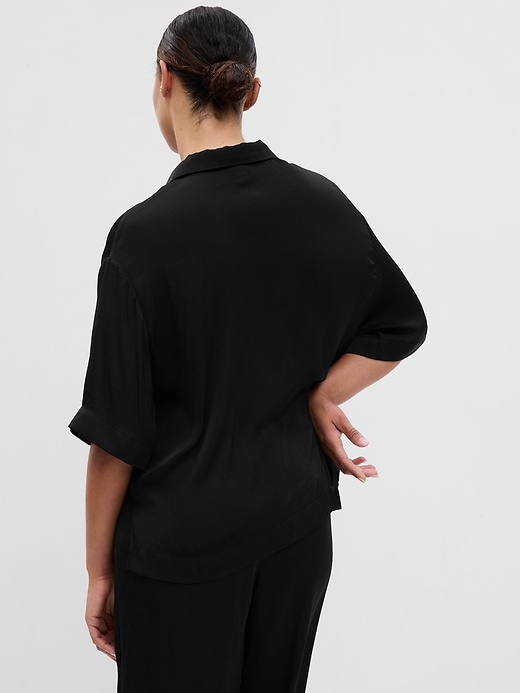 Image number 5 showing, Satin PJ Shirt