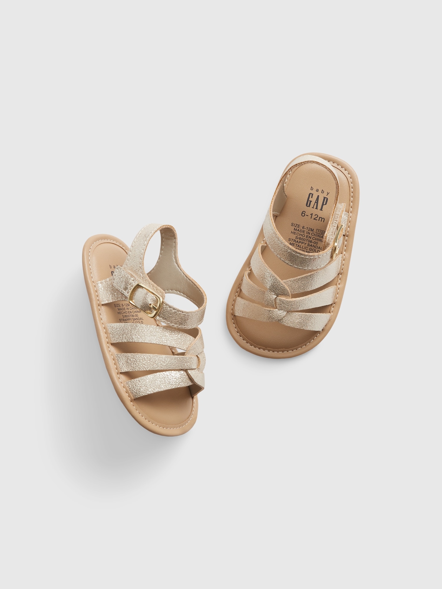 Gap Baby Strappy Sandals In Metallic Gold
