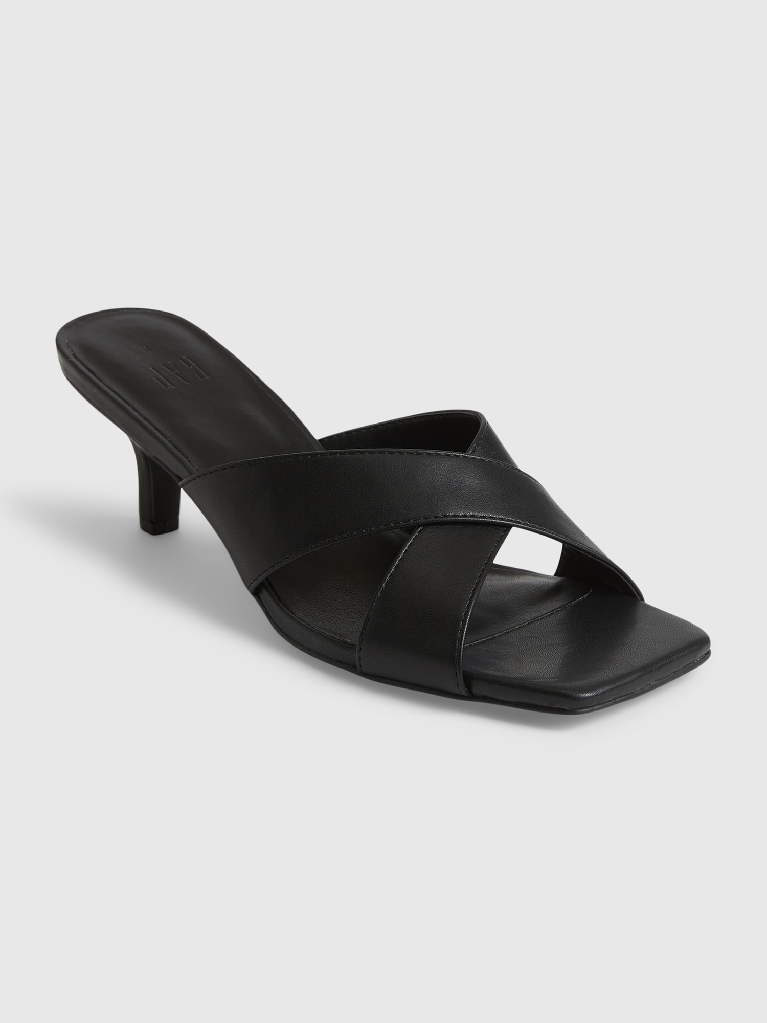 Gap Cross Strap Kitten Heel Mule In Black