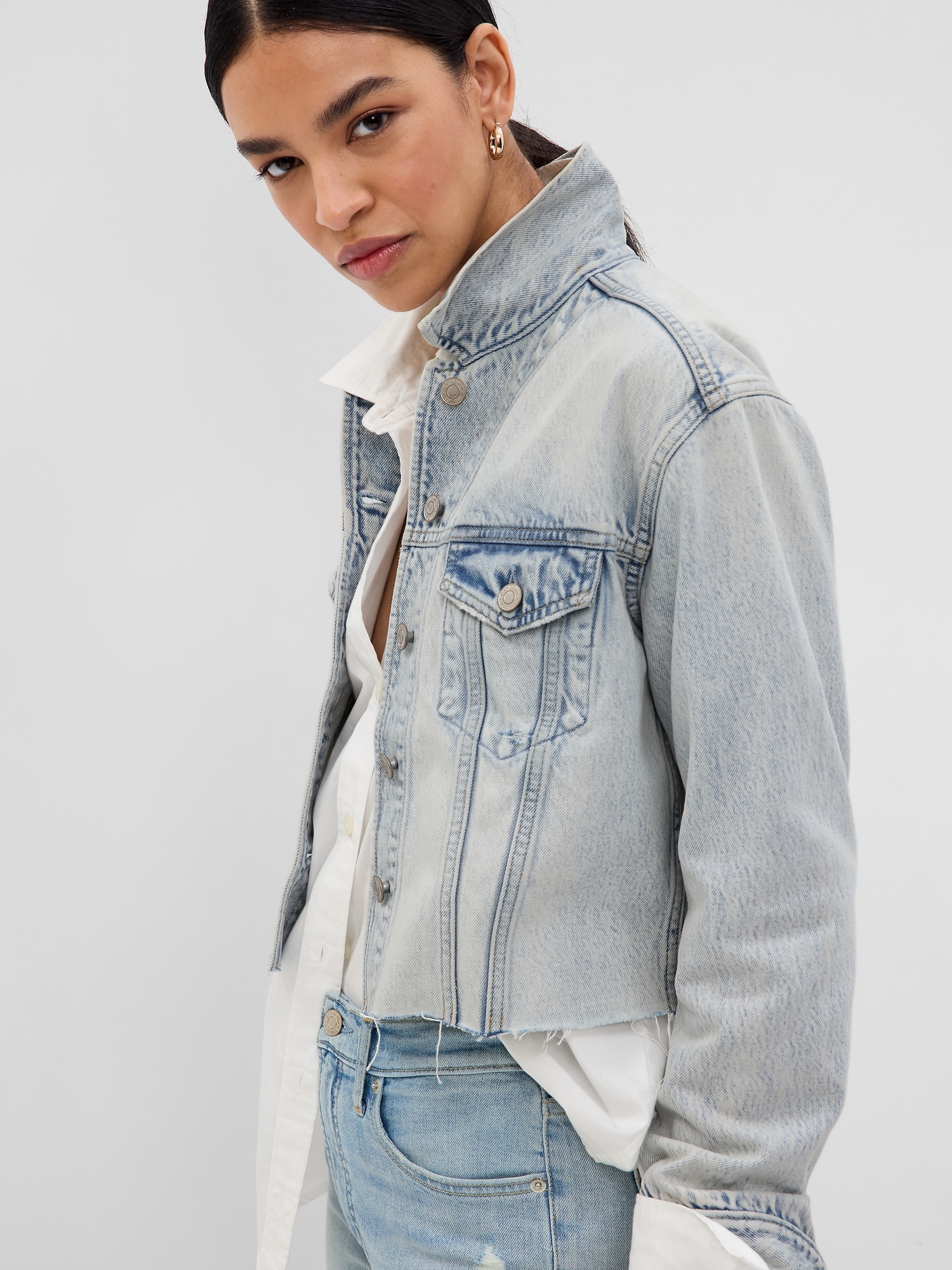 All About The Patch Crop Denim Jacket