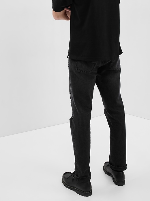 2 of 8 showing, with the color black destroy wash of product Everyday Slim Jeans