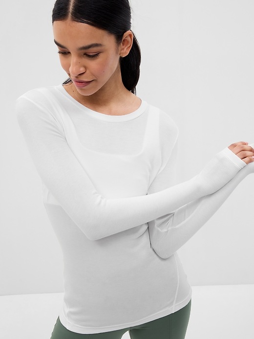 Gap Women's GapFit Rib T-Shirt (various sizes in optic white)