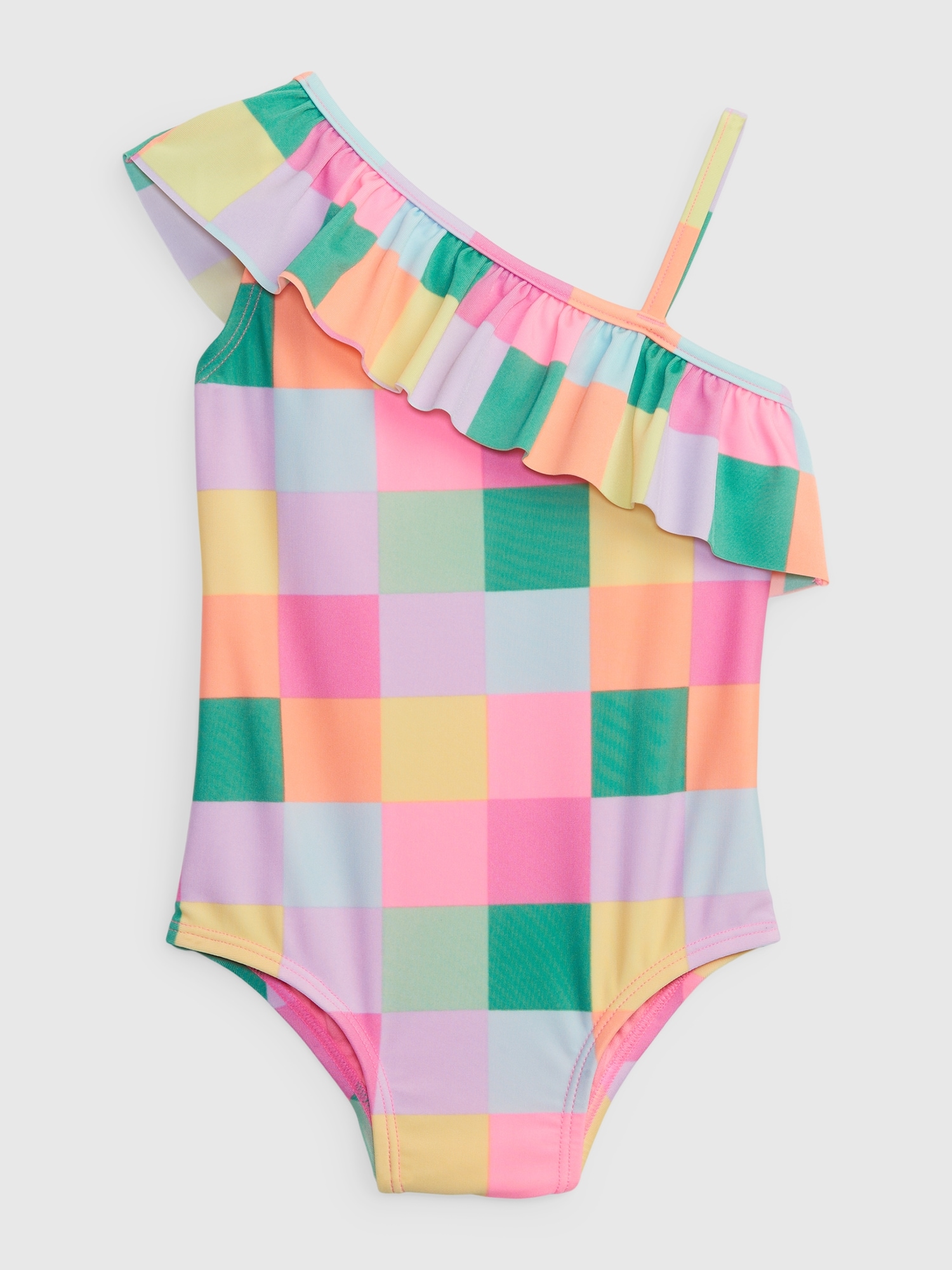 Gap Toddler Recycled Asymmetric Swim One-Piece pink. 1