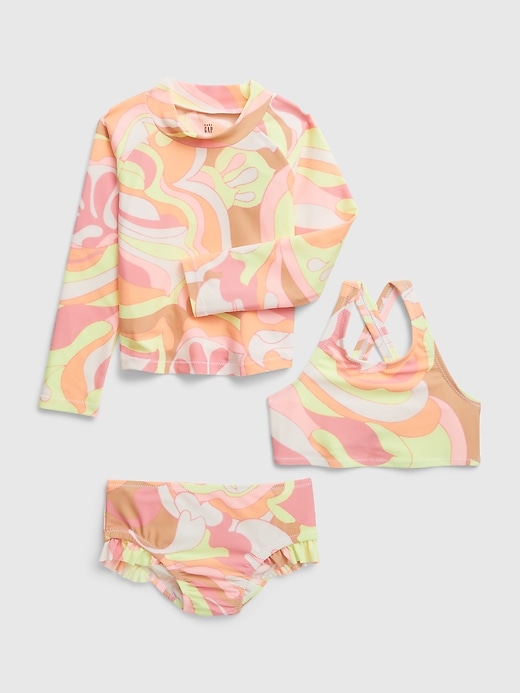 Image number 4 showing, Toddler Recycled Rash Guard Swim Three-Piece