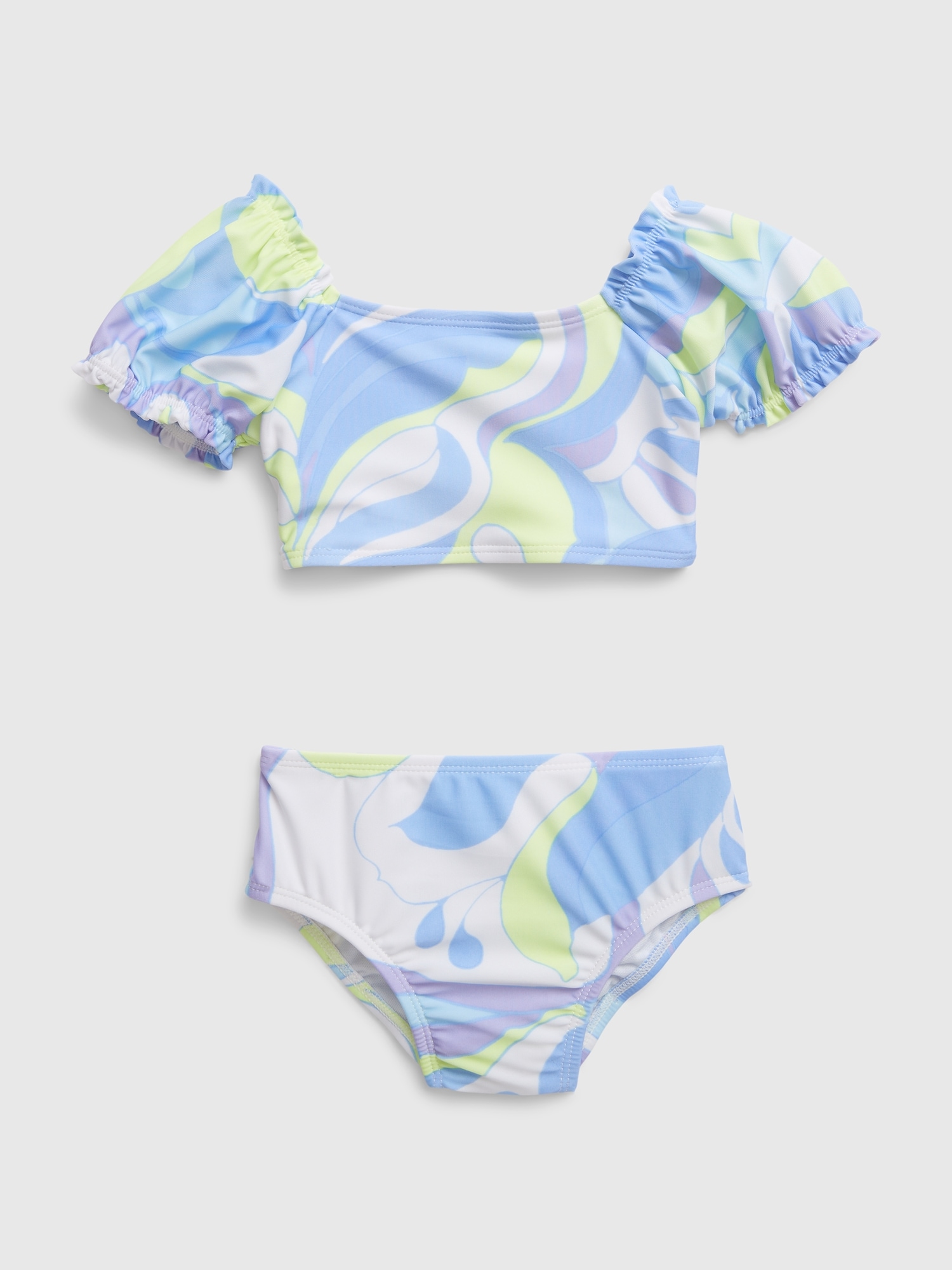 Gap Toddler Recycled Puff Sleeve Swim Two-Piece multi. 1