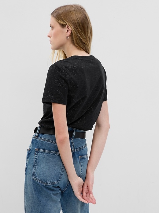 2 of 8 showing, with the color black sparkle of product Vintage Cotton Shine T-Shirt