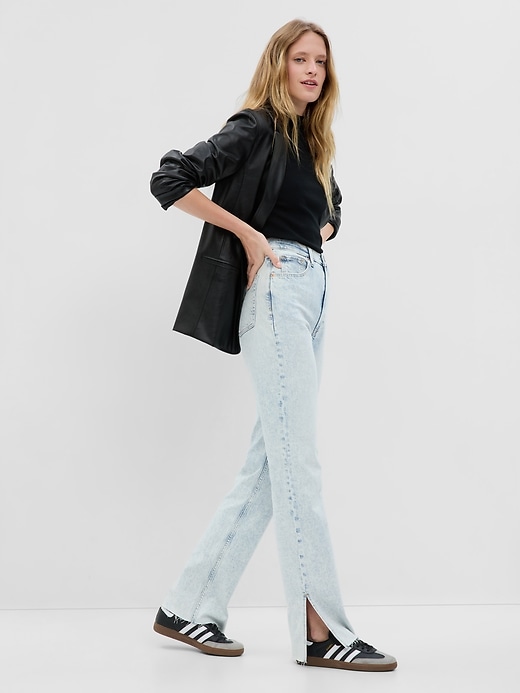 1 of 8 showing, with the color light indigo destroy of product High Rise '90s Loose Jeans