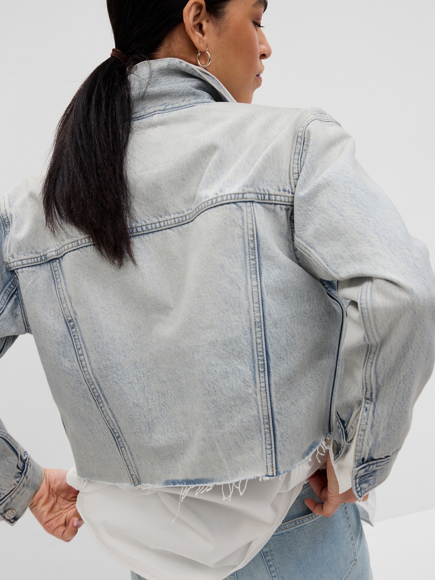 Calvin Klein Jeans Extreme Oversize Crop Denim Jacket In Blue | MYER