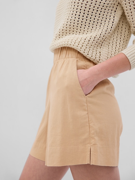 Image number 3 showing, Linen-Blend Pull-On Shorts