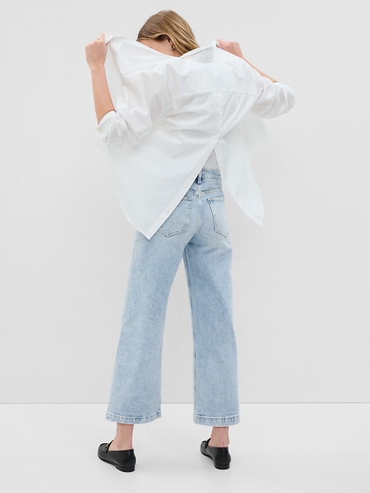 Image number 2 showing, High Rise Stride Wide-Leg Ankle Jeans