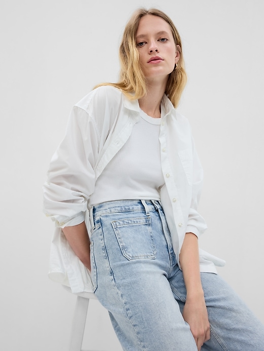 Image number 3 showing, High Rise Stride Wide-Leg Ankle Jeans with Washwell