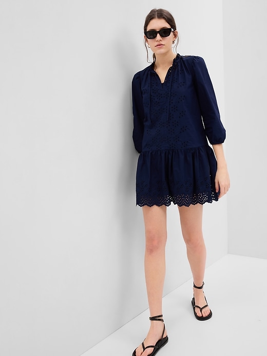 Eyelet Mini Dress Gap