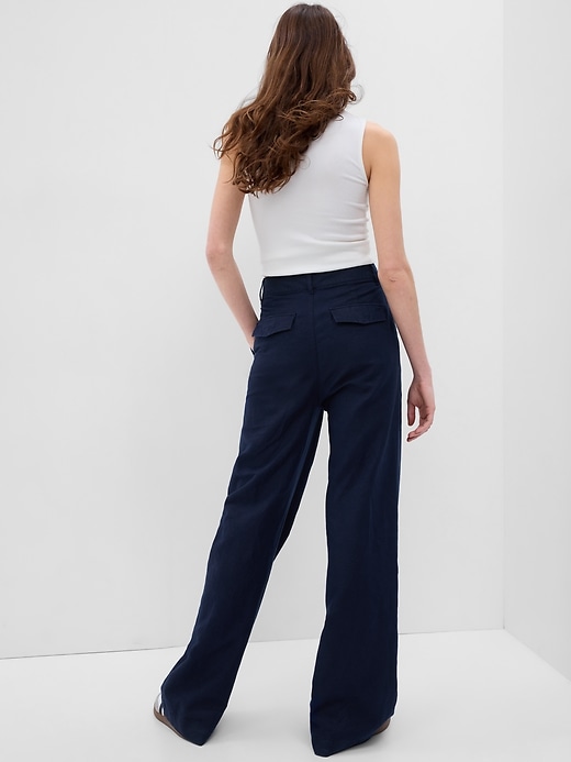 Image number 2 showing, Linen-Cotton Pleated Pants