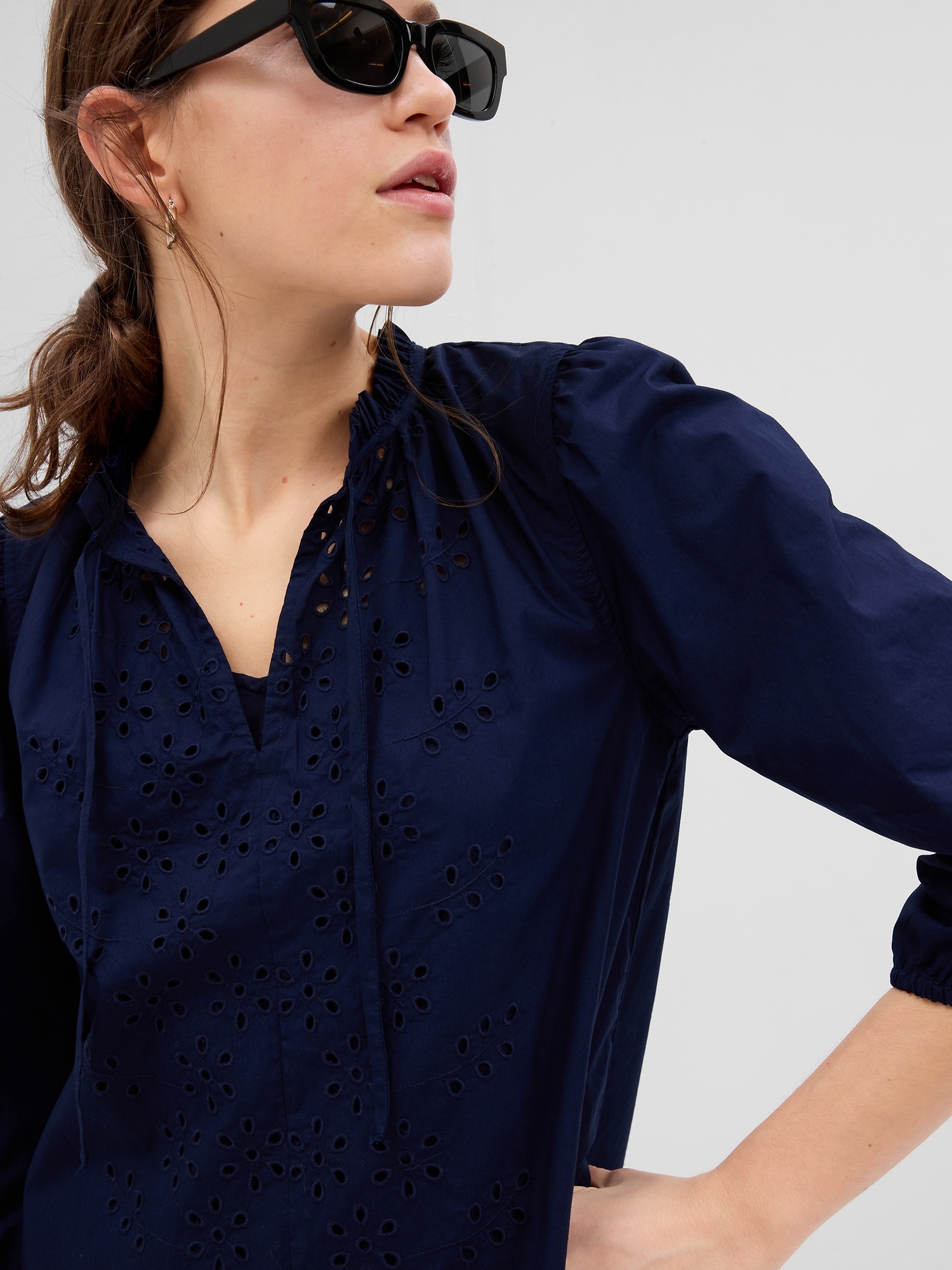 Eyelet Mini Dress Gap