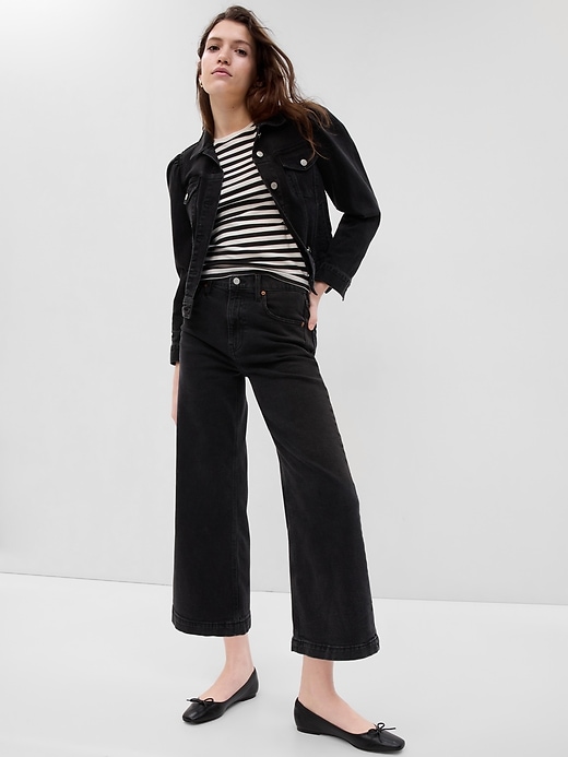 High Rise Stride Wide-Leg Ankle Jeans | Gap