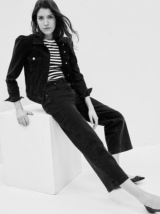 Image number 3 showing, High Rise Stride Wide-Leg Ankle Jeans with Washwell