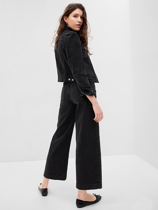 Image number 2 showing, High Rise Stride Wide-Leg Ankle Jeans with Washwell
