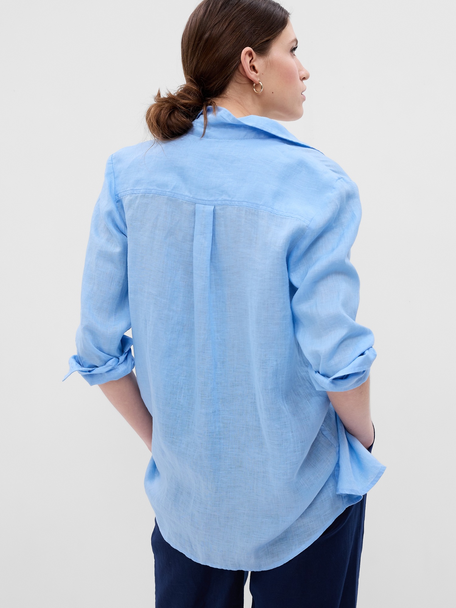Linen Boyfriend Shirt Gap