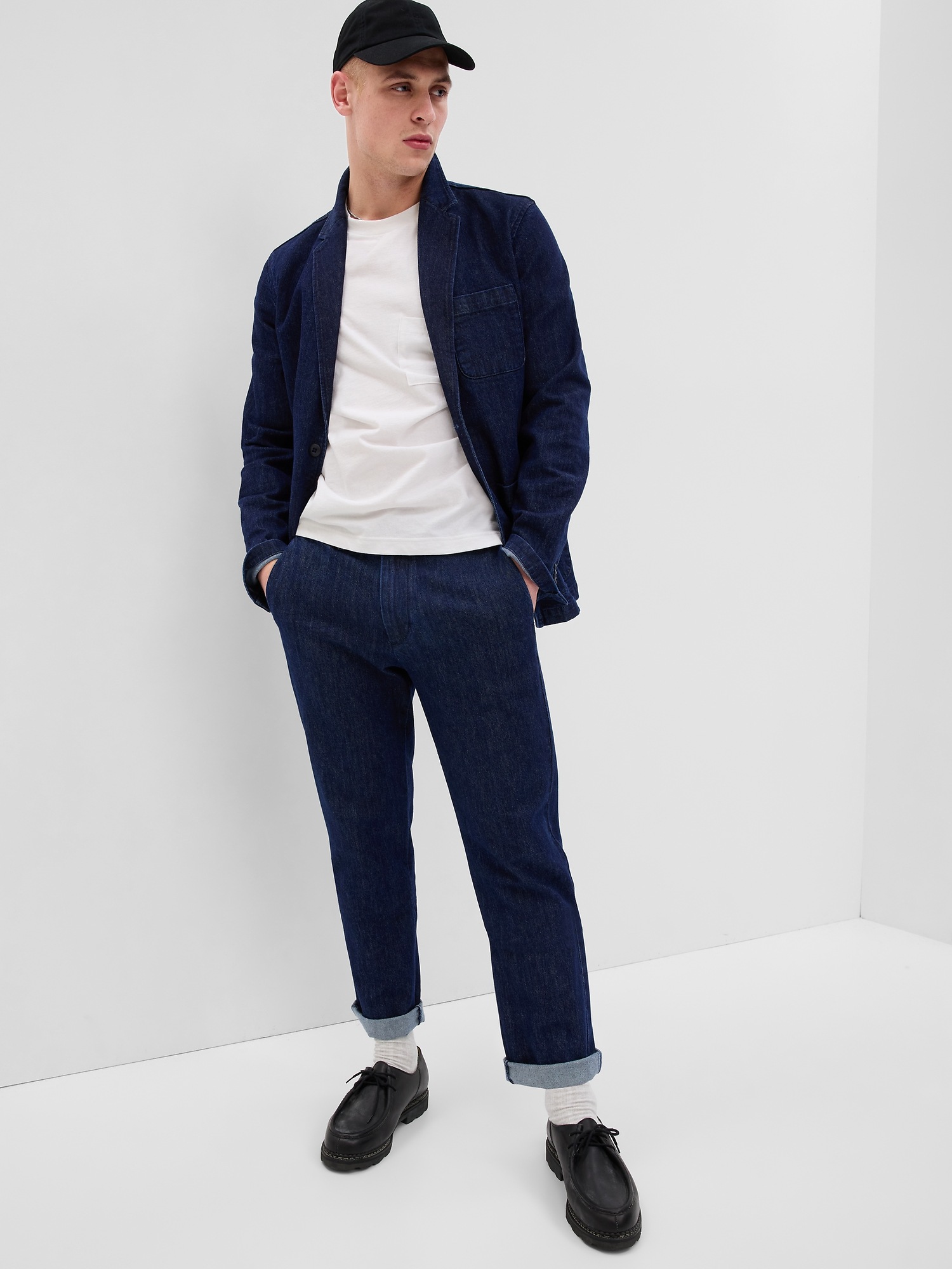 Straight Denim Trousers in GapFlex with Washwell