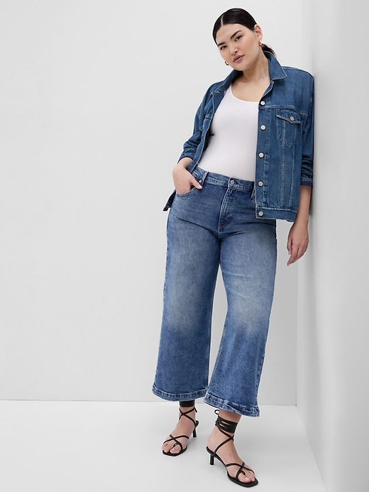 Image number 4 showing, High Rise Stride Wide-Leg Ankle Jeans with Washwell