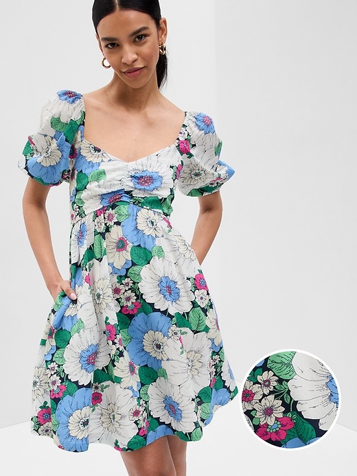 Puff Sleeve Mini Dress