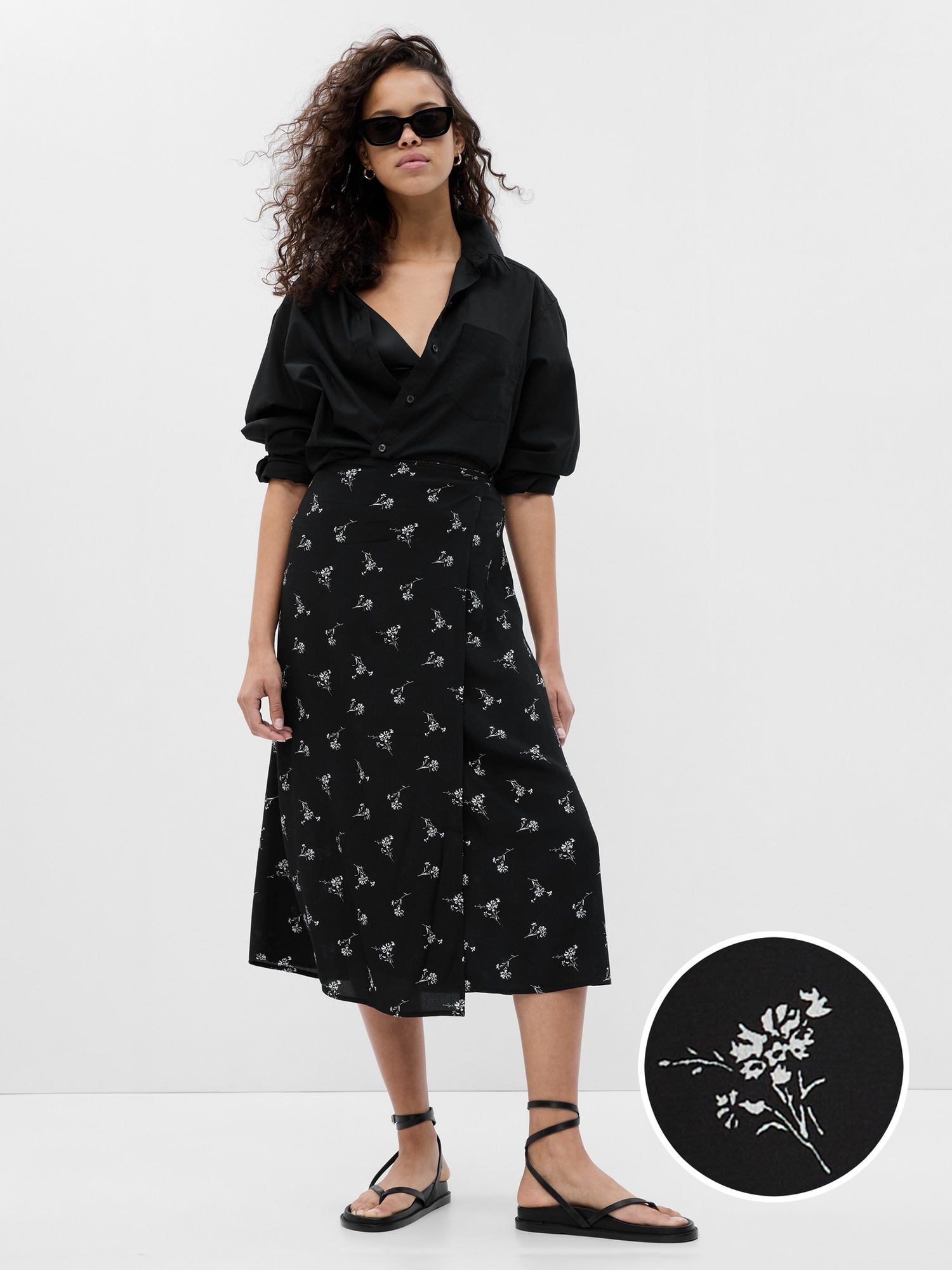 Gap midi on sale wrap skirt