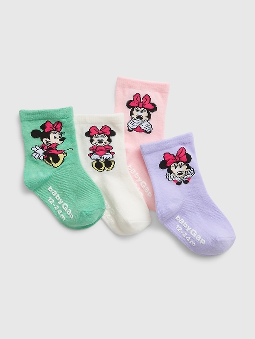 1 of 8 showing, with the color minnie mouse of product Toddler Graphic Crew Socks (4-Pack)