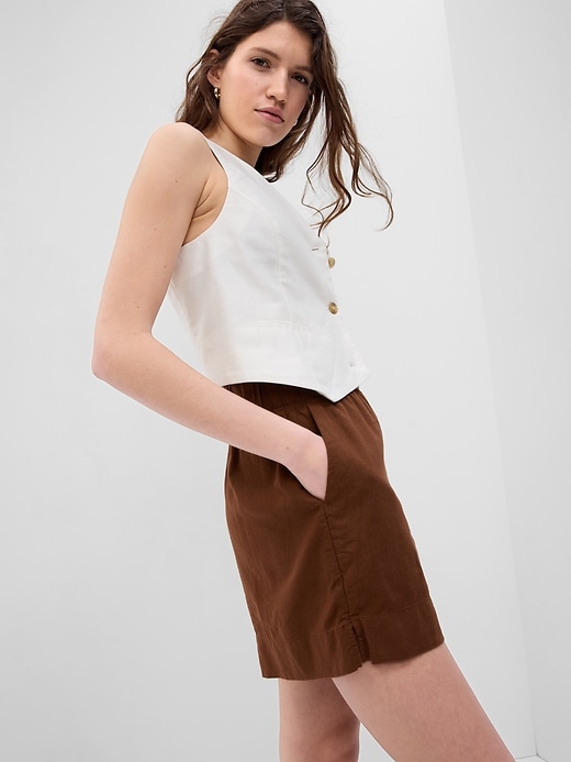 Image number 8 showing, Linen-Blend Pull-On Shorts