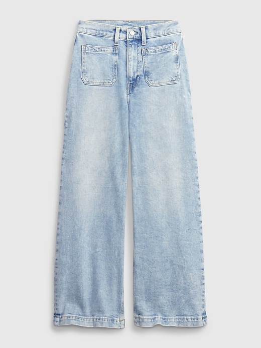 High Rise Stride Wide-Leg Ankle Jeans with Washwell | Gap