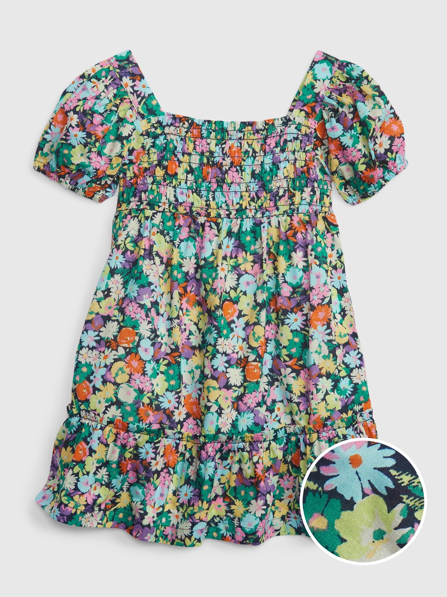 Toddler Puff Sleeve Floral Dress Gap