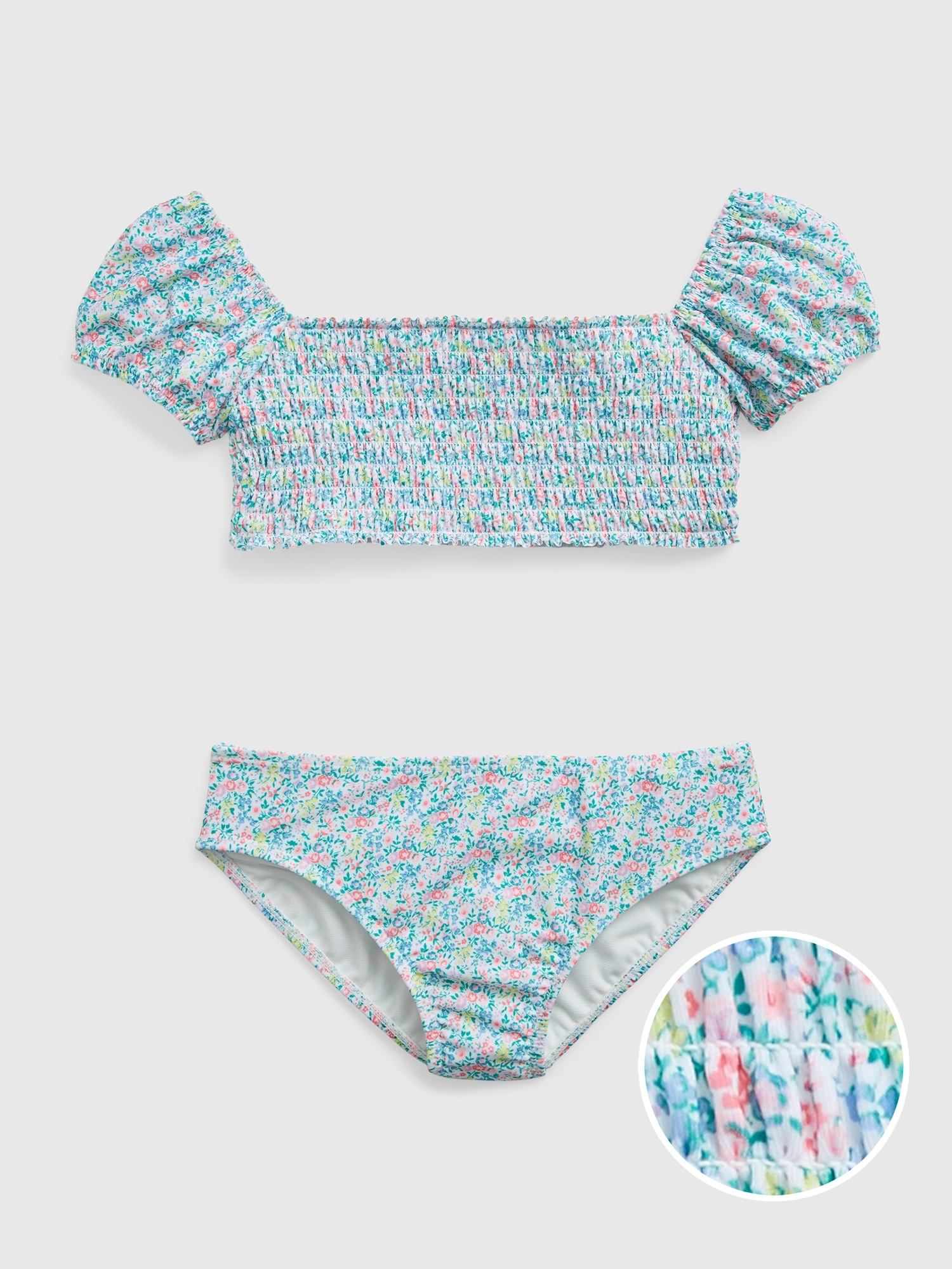 Kids Recycled Puff Sleeve Swim Two-Piece | Gap