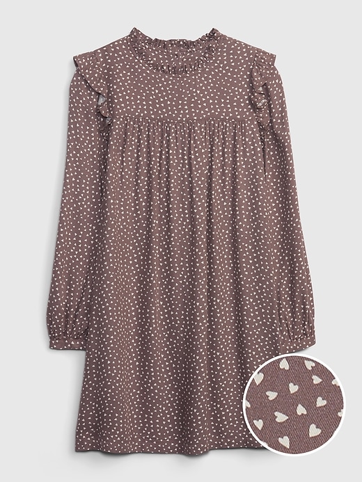 1 of 8 showing, with the color tiny heart white of product Kids Ruffle Dress