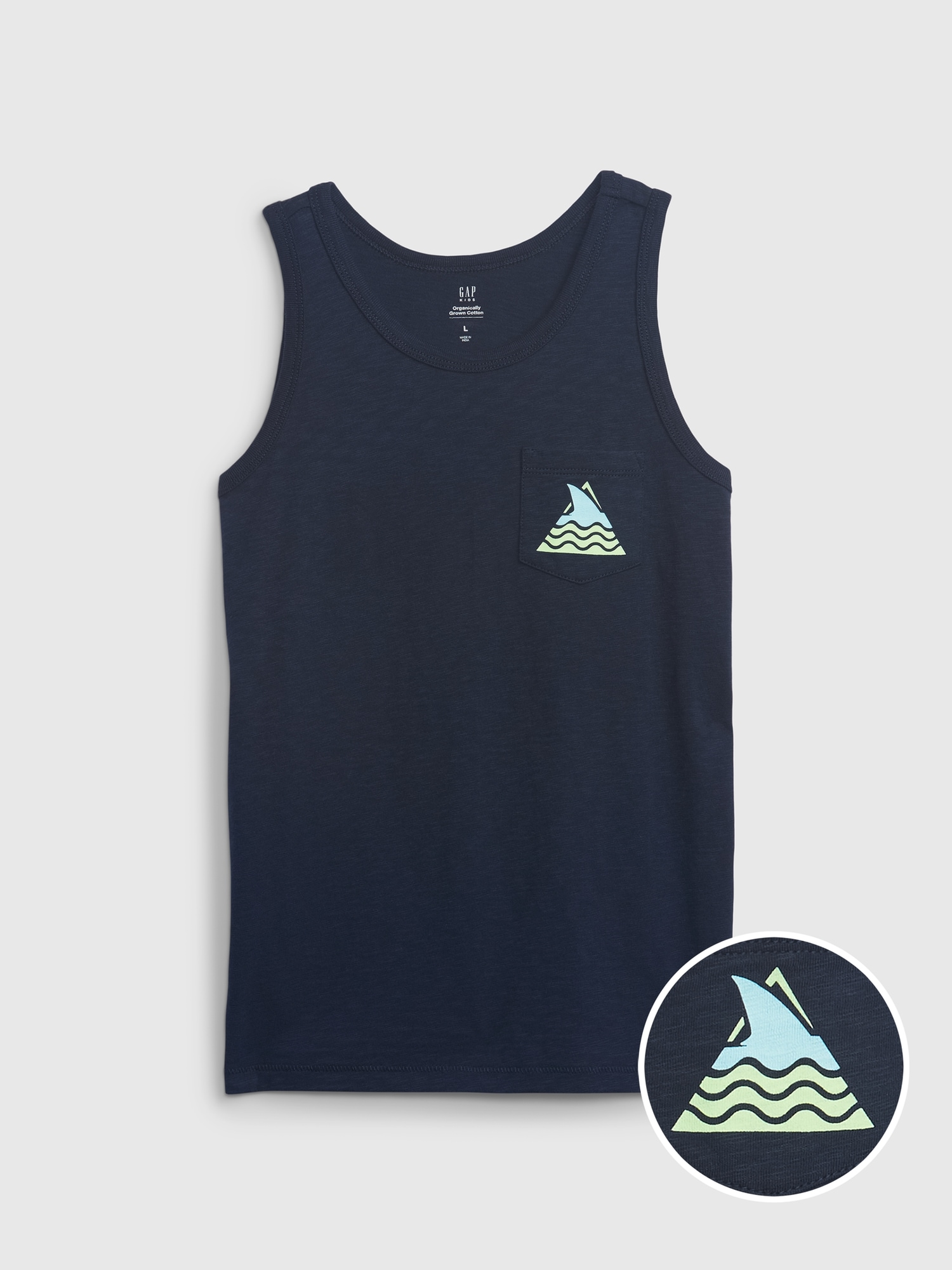 Gap Kids 100% Organic Cotton Graphic Tank Top blue. 1 Gap Kids 100% Organic Cotton Graphic Tank Top blue. 1