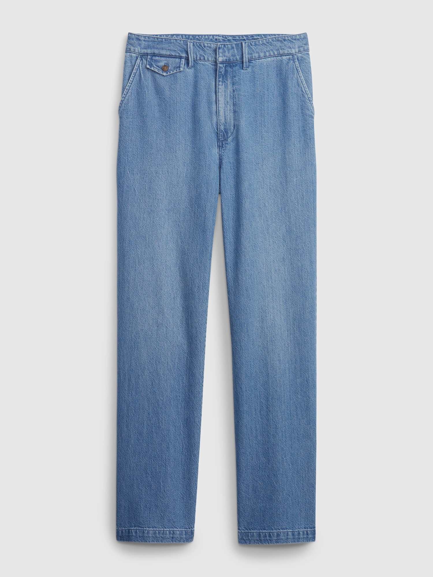 High Rise Denim Wide-Leg Trousers with Washwell | Gap