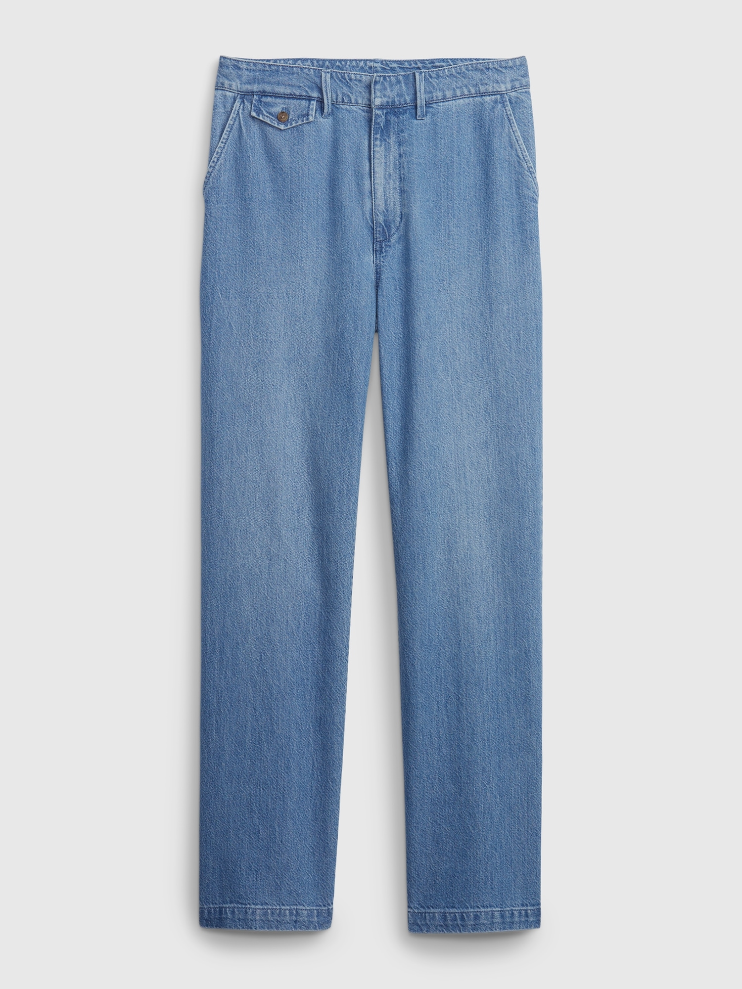 Womens Gap Blue High Waisted Wide Leg Washwell Jeans - blue