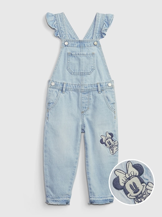 Image number 1 showing, babyGap &#124 Disney Minnie Mouse Denim Overalls with Washwell