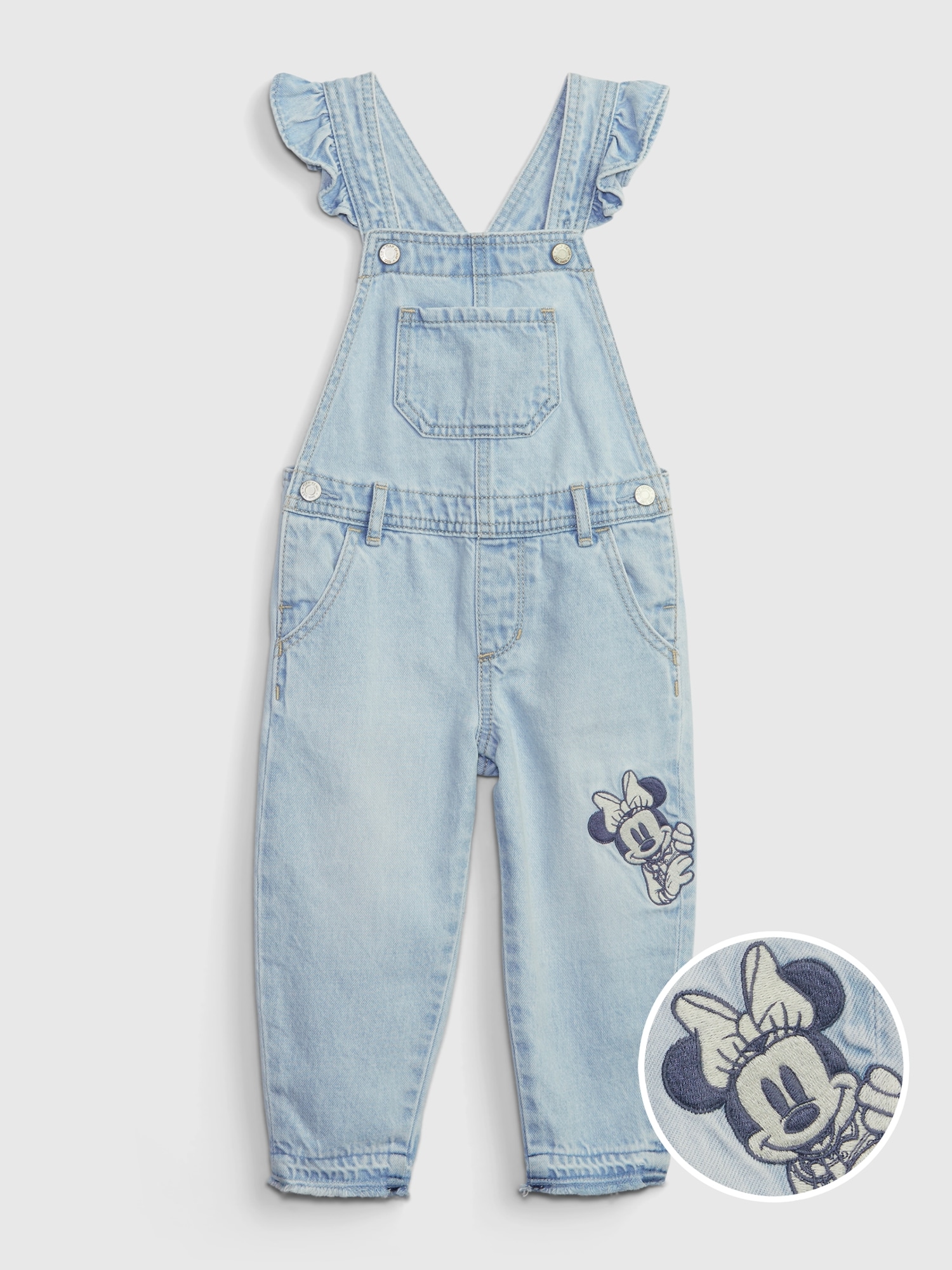 Gap babyGap &#124 Disney Minnie Mouse Denim Overalls with Washwell blue. 1