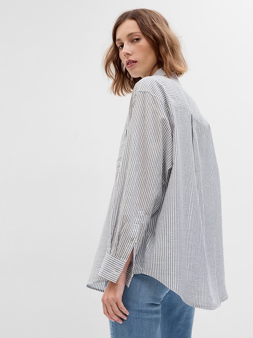 Metallic Stripe Big Shirt | Gap