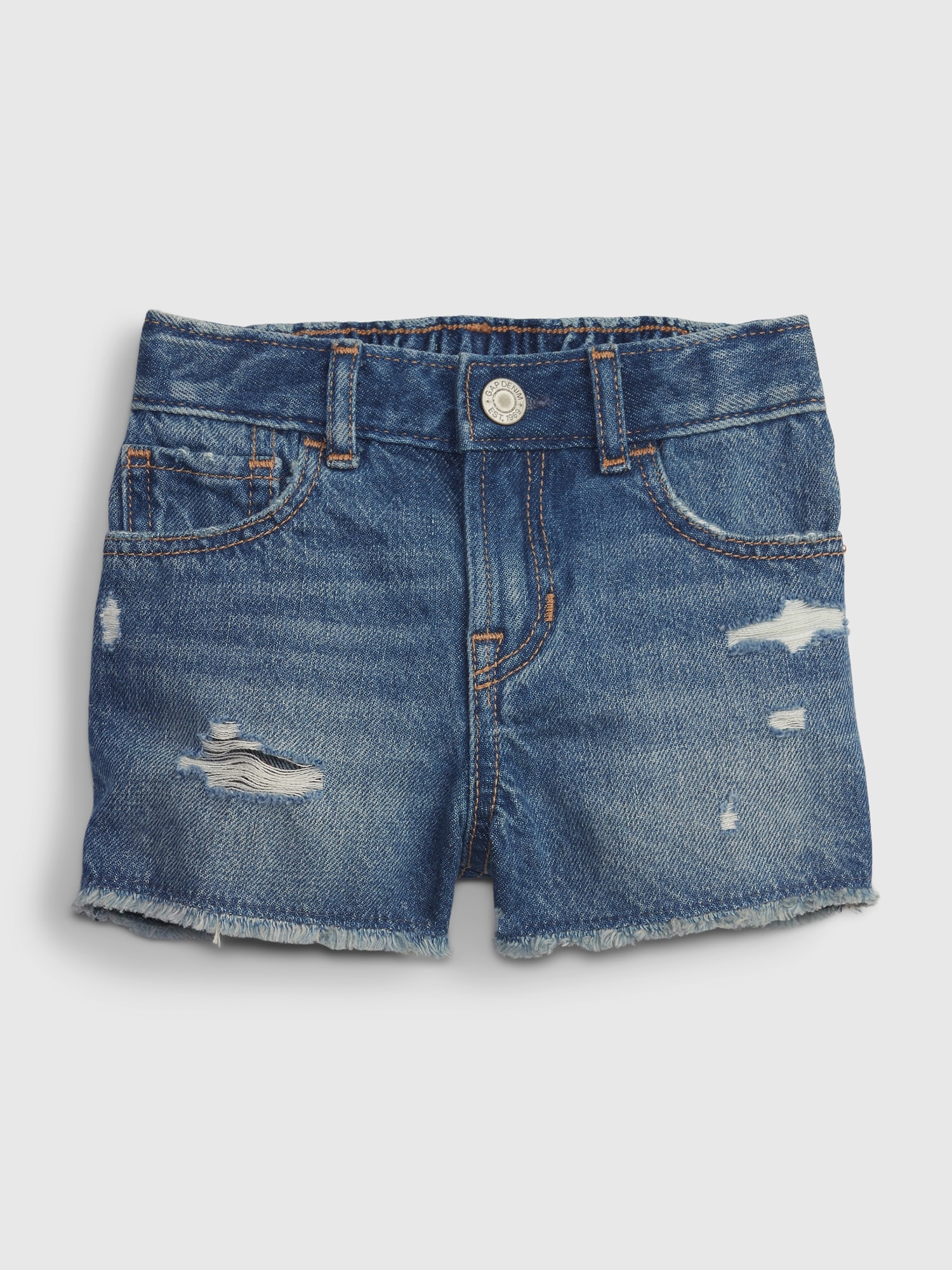 Gap Toddler Stride Denim Shorts with Washwell blue. 1